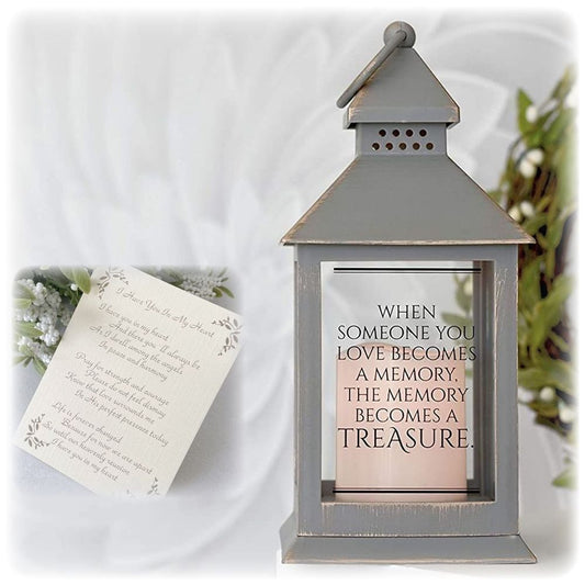 Memory Becomes a Treasure Lantern Sympathy Gift, Candleholder with LED Candle