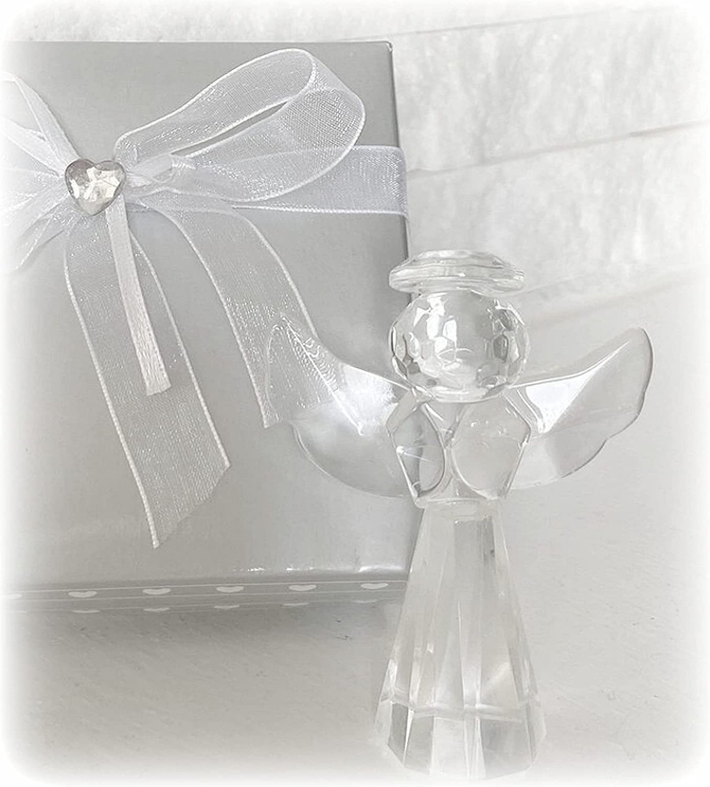 Crystal Angel Statue Sympathy Gift with Condolences Card
