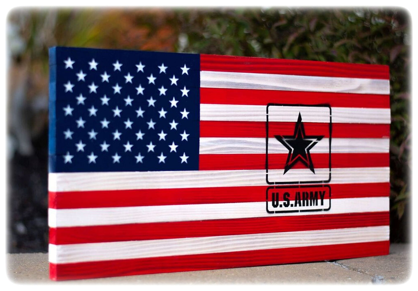 Veteran Memorial Wooden Flag - Army