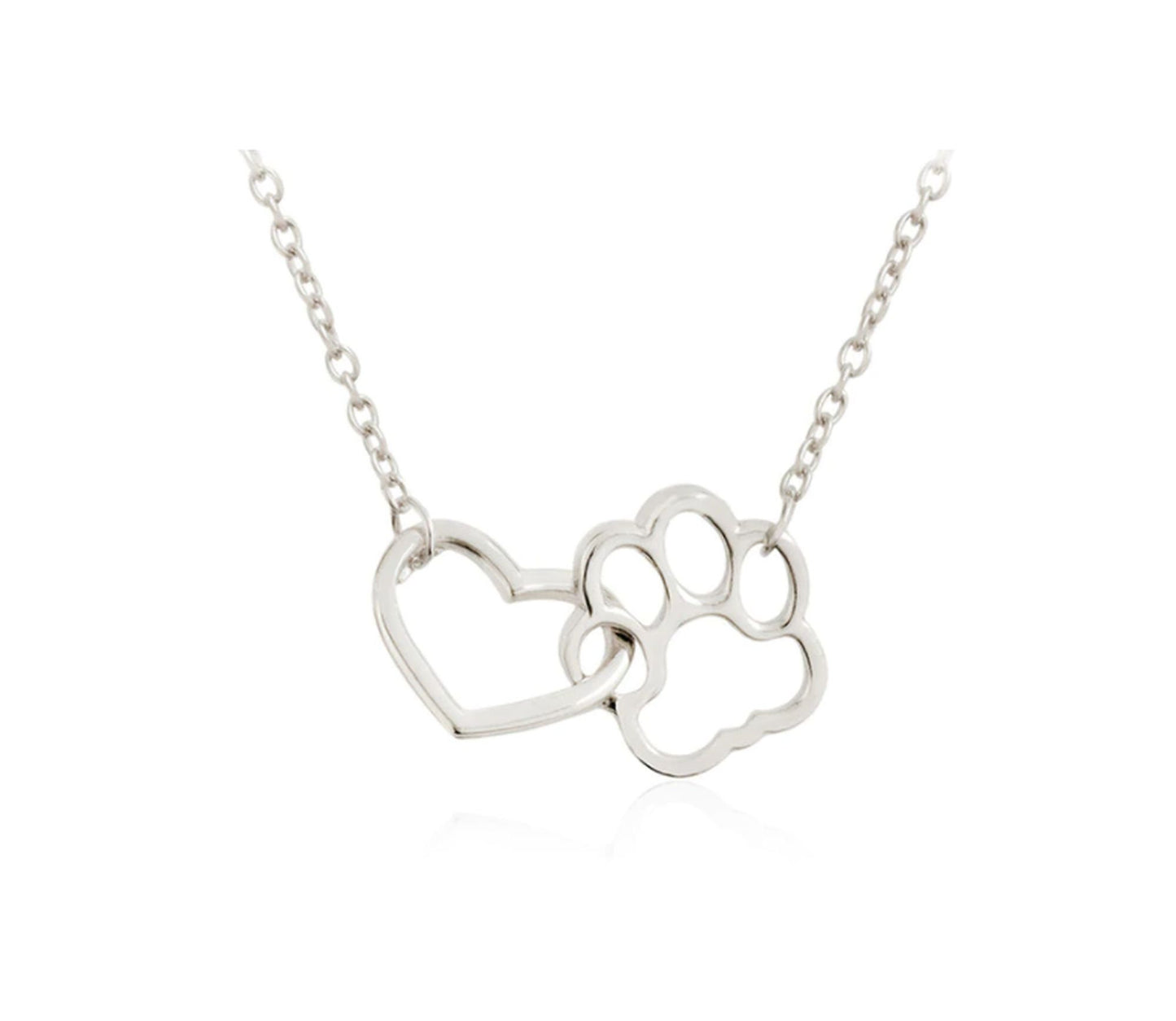 Loss of Pet Sympathy Gift, Heart and Pawprint Memorial Necklace