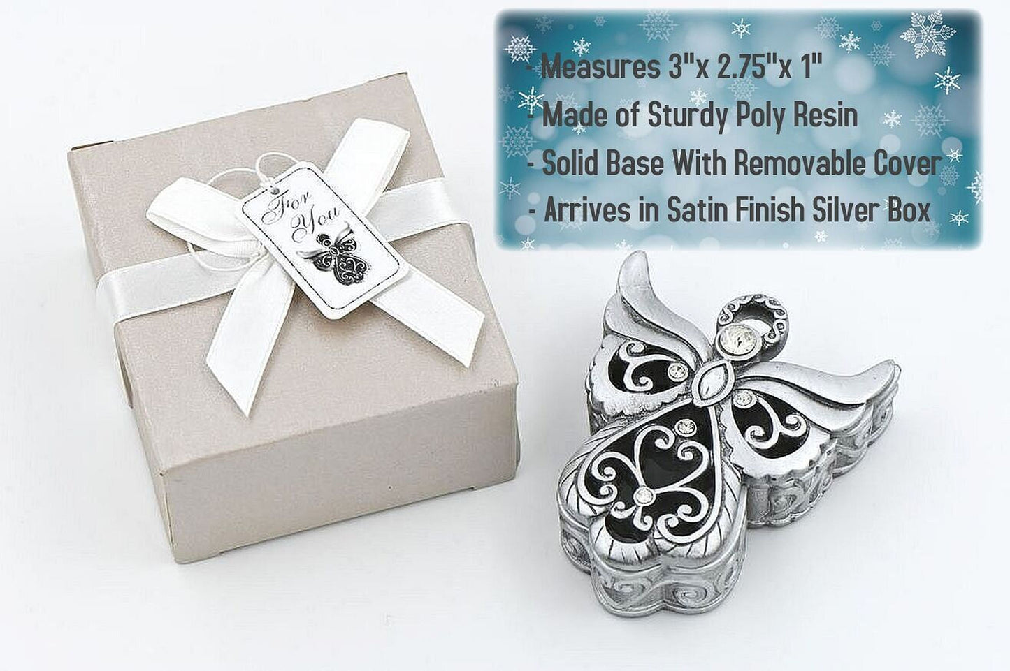 Memorial Christmas Angel Ornament Sympathy Gift with Keepsake Box