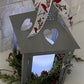 Cardinal Christmas Sympathy Gift Memorial Lantern with Wreath and LED Candle