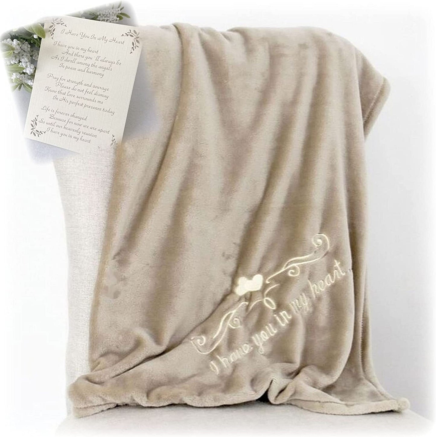 Memorial Blanket, Super Soft Embroidered Plush Throw Comfort Gift