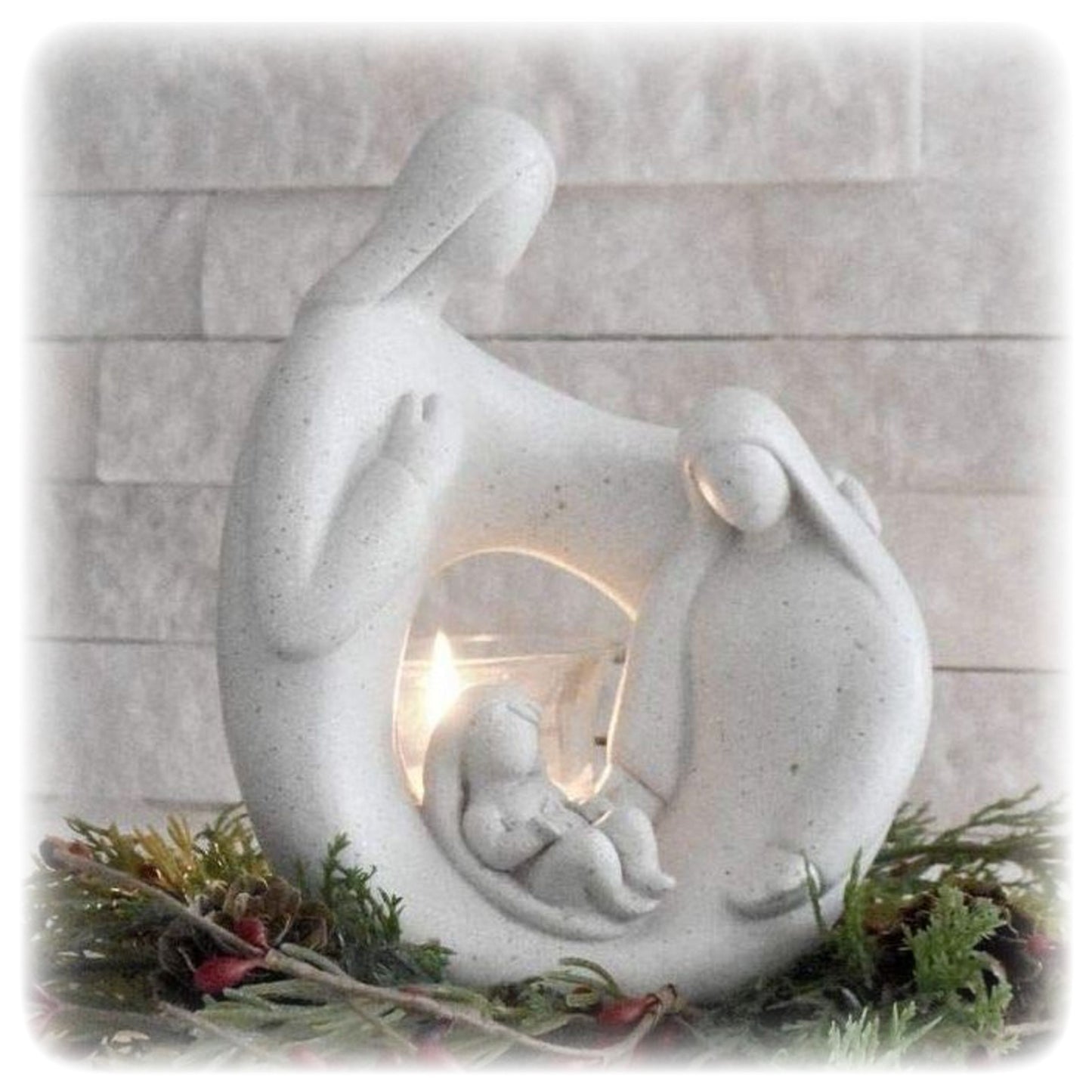 Christmas in Heaven Nativity Memorial Candleholder with LED Candle