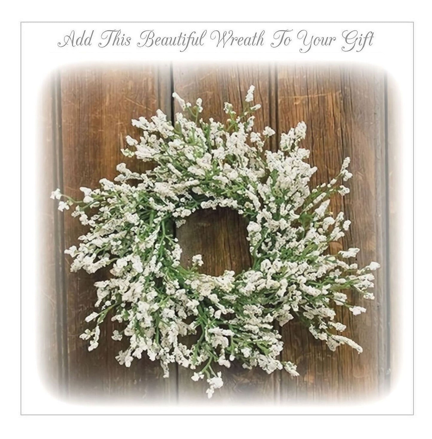 Accent Wreath with Miniature White Flowers for Statues or Candles